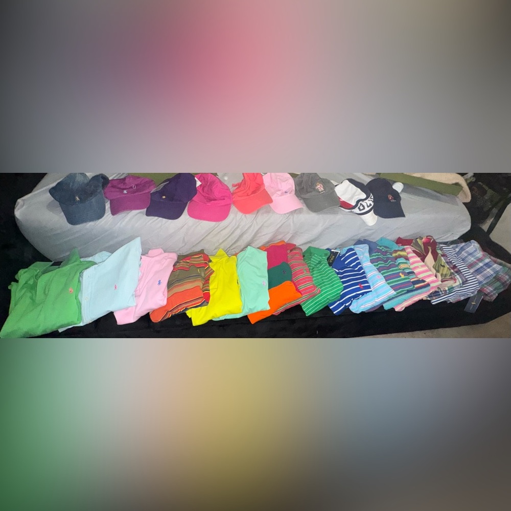 Ralph Lauren Polo Shirt Lot with Hats/Caps